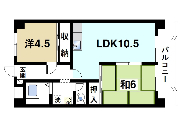 辻村ビル（川原城町）の間取り|2ⅬDKのお部屋です