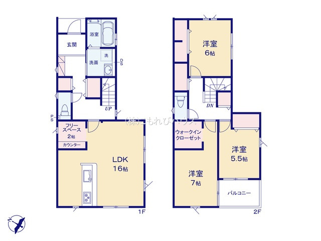上尾市上　32期　新築一戸建て　グラファーレ　01の間取り|【全2棟・1号棟】上尾市上　32期　新築一戸建て　グラファーレ　01・3LDK・土地面積137.82m2・建物面積100.19m2
