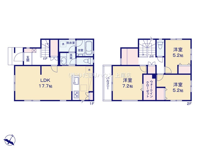 北本市緑1丁目　新築戸建　04の間取り|3LDK