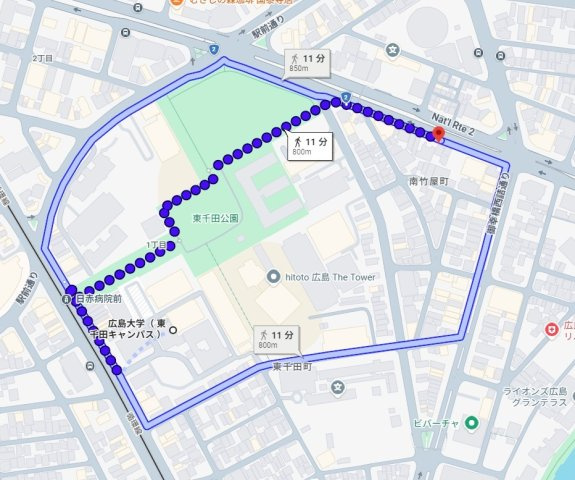 ★3+1プログラム★MBS BUILDING南竹屋の地図|広島大学東千田キャンパスまで徒歩11分（11 min. walk to Higashi-Senda Campus.)