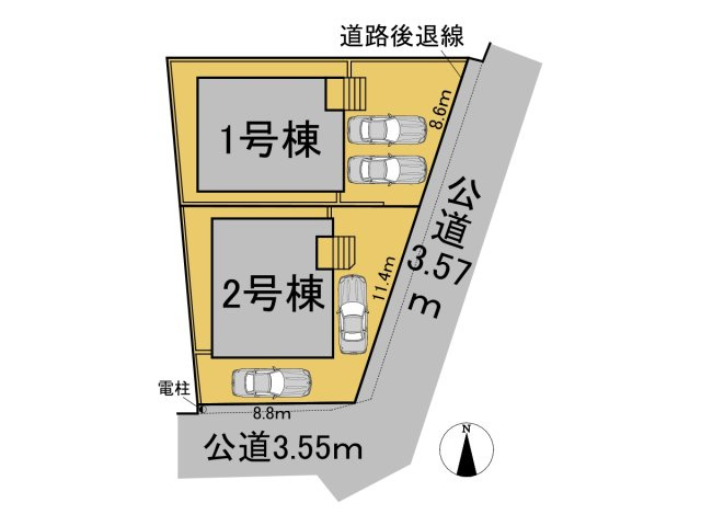 クワイエ　大垣市和合新町第1　全2区画分譲の区画図|■区画図
■YAMADA電機の　ヤマダ不動産　株式会社リライフ　
いつでもお問合わせ下さい。