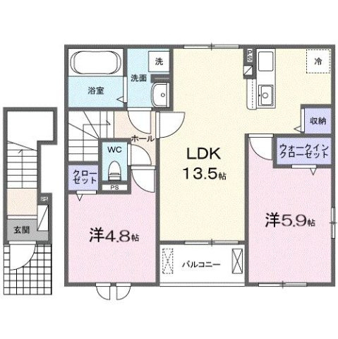 リオラ　Ⅱの間取り