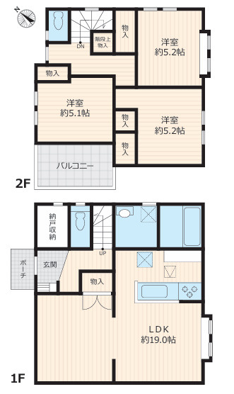 茅ケ崎市南湖５丁目　中古戸建の間取り