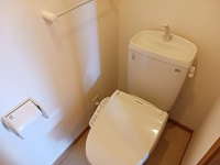 落ち着いた色調のトイレです
