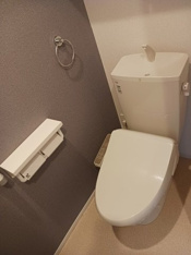 落ち着いた色調のトイレです
