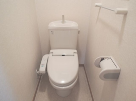 落ち着いた色調のトイレです