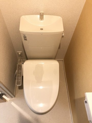 落ち着いた色調のトイレです