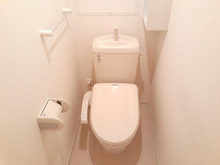 落ち着いた色調のトイレです
