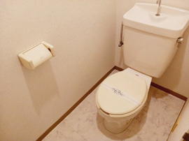 落ち着いた色調のトイレです