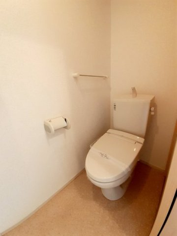 落ち着いた色調のトイレです