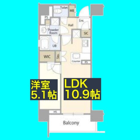 オープンレジデンシアTHE MID GATEの間取り