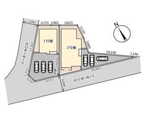 古河上辺見第11　新築一戸建て　01　リーブルガーデンの区画図|全2棟