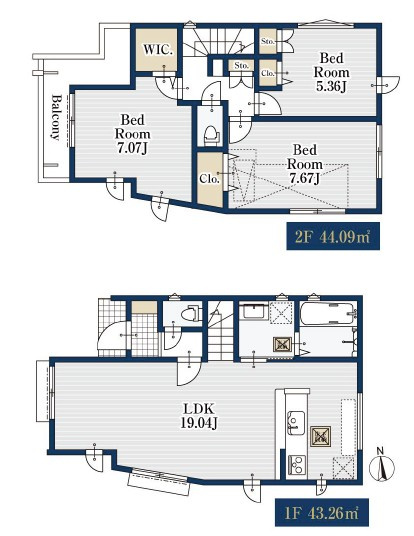 世田谷区給田5丁目　新築戸建　全3棟の間取り|1号棟間取り図

現地ご見学希望・資料請求などお気軽にお問い合わせ下さい！
03-5990-5201