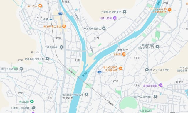 姫路市西夢前台1丁目　　JR「余部駅」徒歩8分の地図