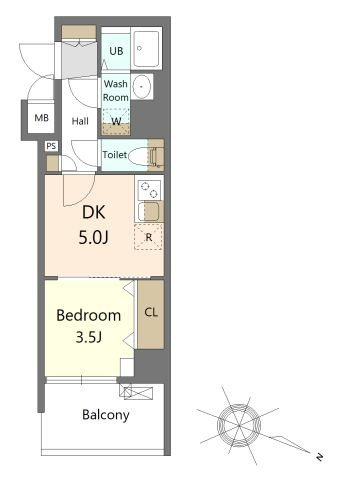横浜市南区日枝町４丁目の賃貸マンションの間取り