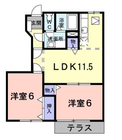 【間取り】 | ロータス城ヶ上　Ａ