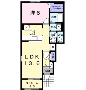 市川市下貝塚２丁目のアパートの間取り