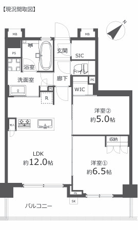 セルアージュ湘南ブリエテラスの間取り|南東向き ３LDKです。