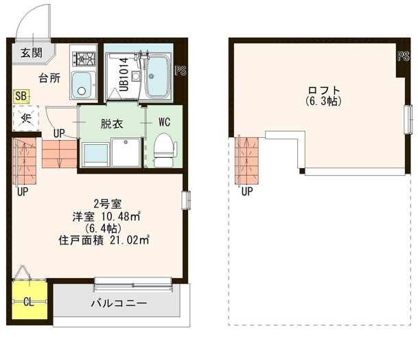 ハーモニーテラス道徳新町Ⅱの間取り