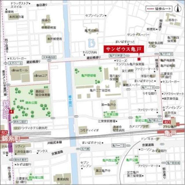サンゼウス亀戸の地図