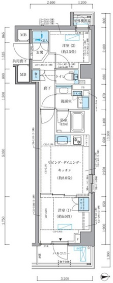 【間取り】 | パークアクシス品川シーサイド