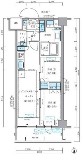 【間取り】 | パークアクシス品川シーサイド