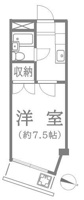 洋室７．５帖と広め
