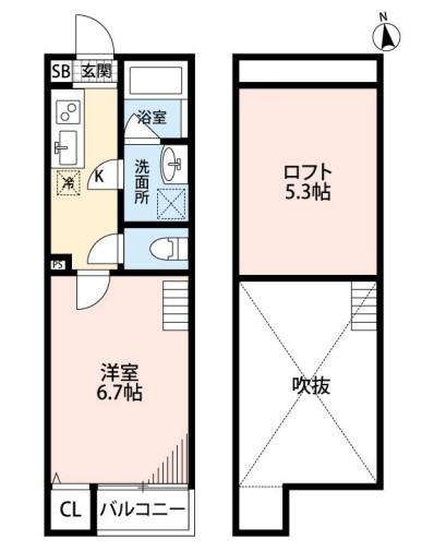 松戸市新松戸２丁目のアパートの間取り
