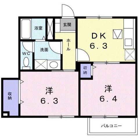 グランソレイユ　Ⅱの間取り