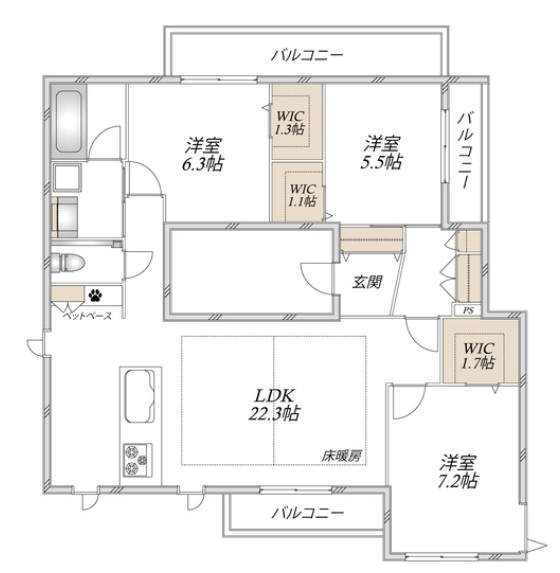 上北沢1丁目ヘーベルメゾンの間取り