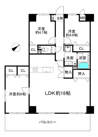 カサベラセントラルプラザ長田の間取り|周辺は落ち着いた街並みの住宅地！子育てがしやすい住環境です！気になることがありましたら、お気軽にお問い合わせください！