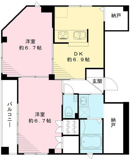 ビューノ北新宿の間取り|間取りです。