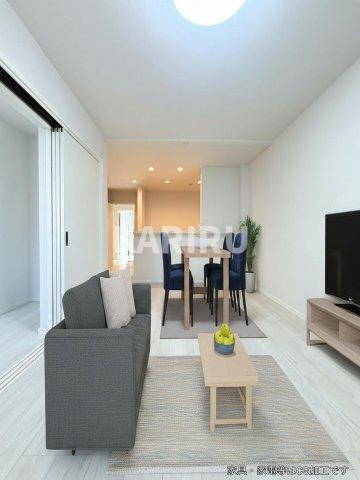 Reglia今里Northの居間・リビング|本画像はCGで作成しており、実際に現地に家具は置かれておりません。また、価格に家具は含まれておりません。