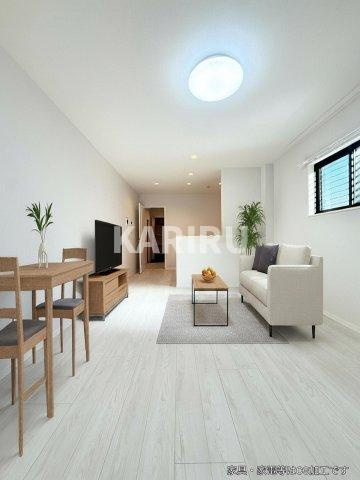 Reglia今里Northの居間・リビング|本画像はCGで作成しており、実際に現地に家具は置かれておりません。また、価格に家具は含まれておりません。