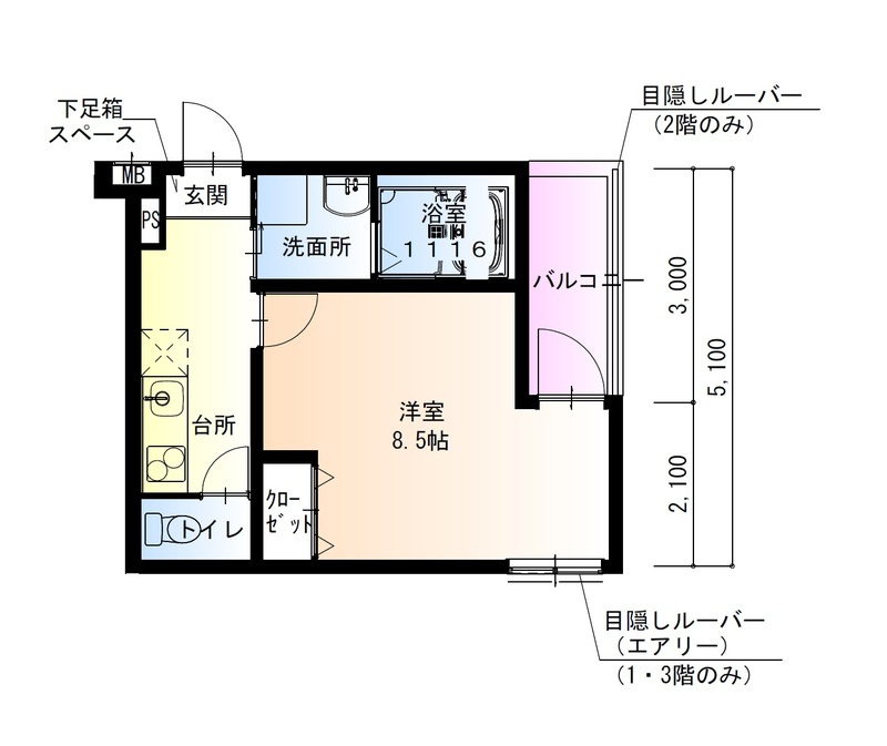 フジパレス諏訪ノ森駅東の間取り