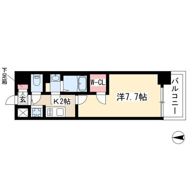 名古屋市中区新栄３丁目の賃貸マンションの間取り