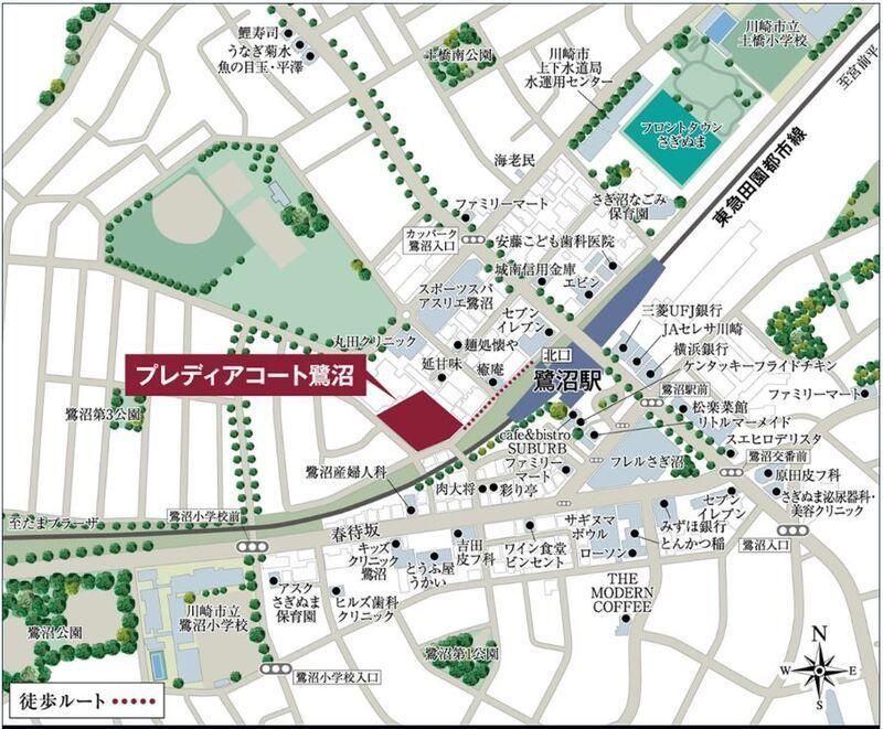 プレディアコート鷺沼の地図