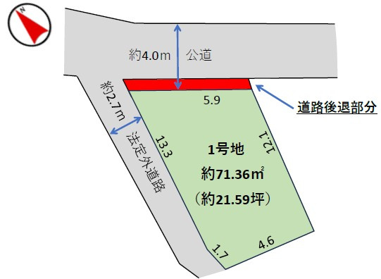北区神谷3丁目　建築条件無し売地の区画図|区画図

現地ご見学希望・資料請求などお気軽にお問い合わせ下さい！
03-5990-5201