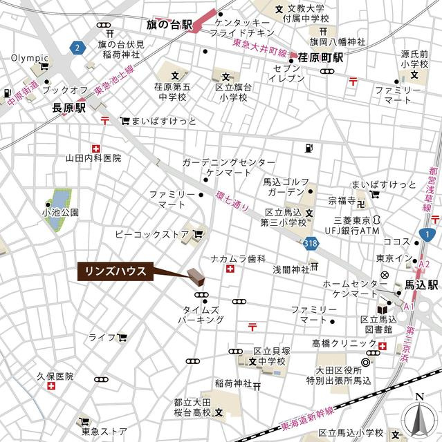 リンズハウスの地図