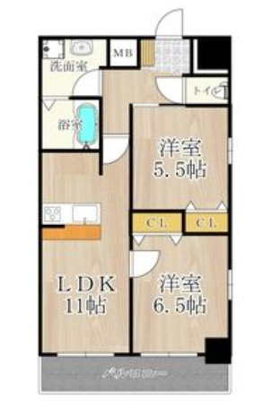メゾン・デ・ノムラ島之内の間取り|メゾン・デ・ノムラ島之内　開放感ある間取