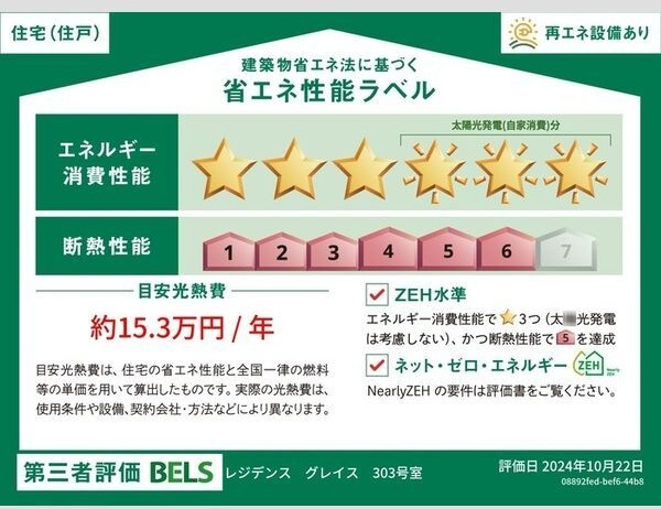 レジデンス　グレイスの省エネ性能ラベル