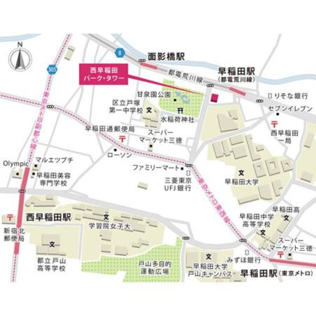 西早稲田パーク・タワーの地図