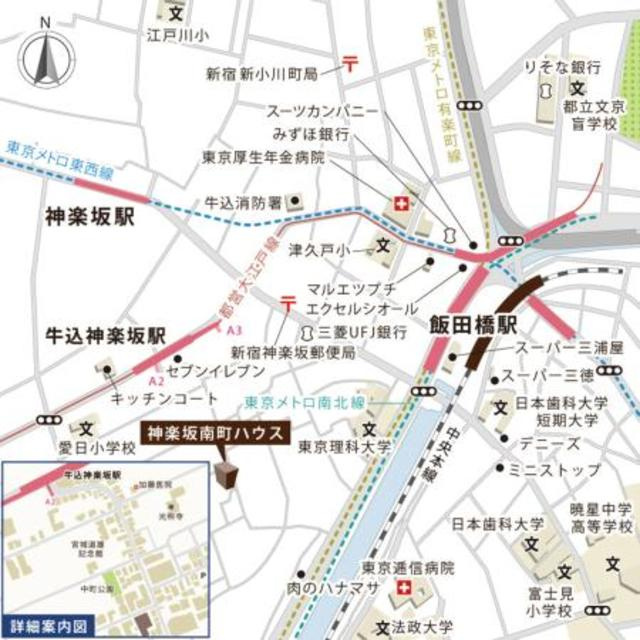 神楽坂南町ハウスの地図