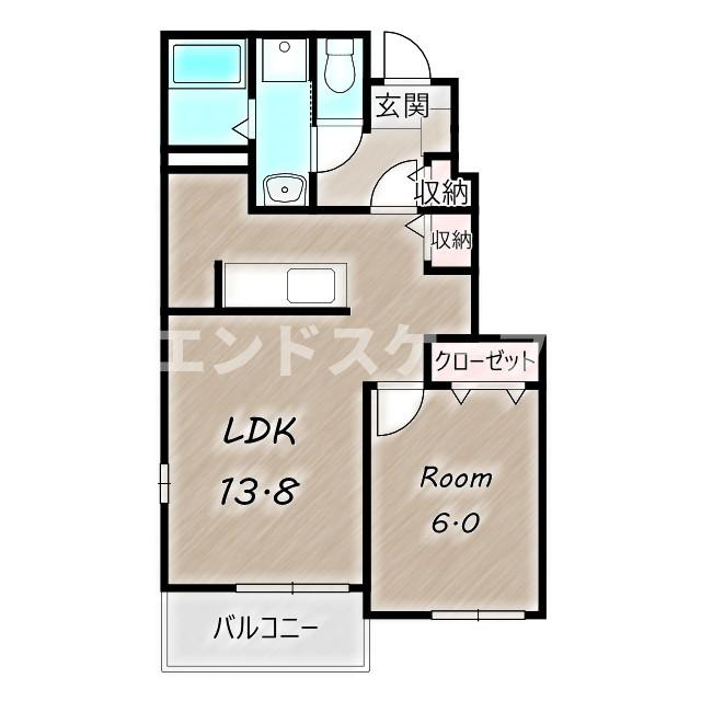 コンフォート　古屋　Ｃの間取り|高崎、前橋のお部屋探しはエンドスケープまで！お客様の理想お聞かせ下さい♪