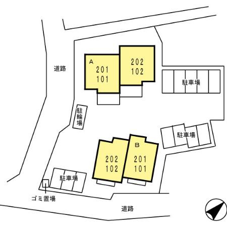 【区画図】 | モダンコート野多目 B棟