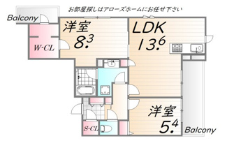 【間取り】 | ※室内写真は同一マンション別室につき参考イメージです。