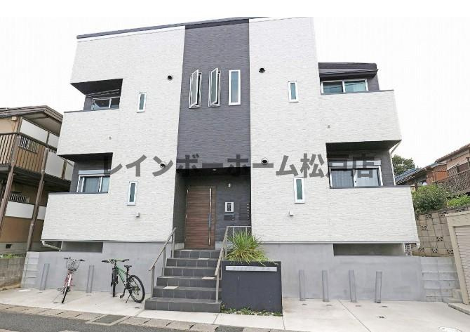 柏市つくしが丘５丁目のアパートの外観パース