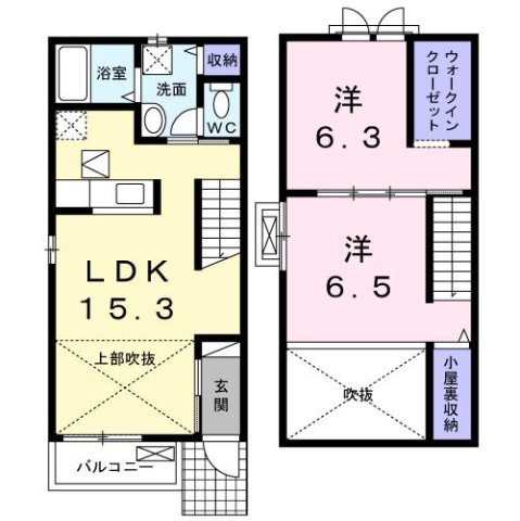 レユスィートＹ　Ⅶの間取り
