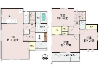 浦添市伊祖5丁目（全3棟）BC号棟の間取り|B号棟　4690万円