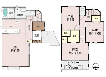 浦添市伊祖5丁目（全3棟）BC号棟の間取り|C号棟　4490万円